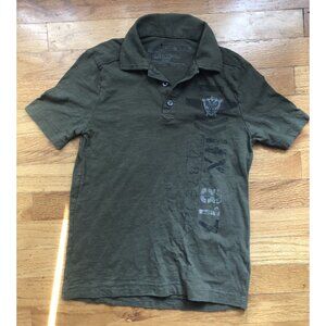 Helix Size Small Green 2 Button Collared Polo Shirt